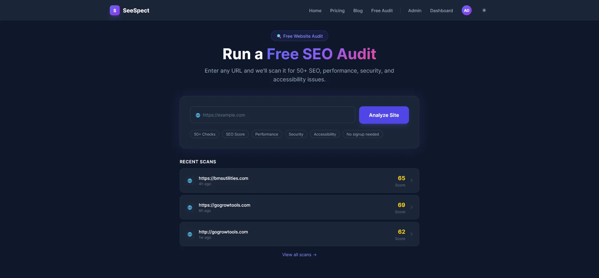 SeeSpect free checker tools overview